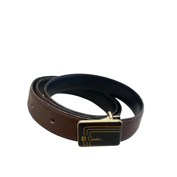 Pierre Cardin Mens Brown Leather Dress Belt 115 Gold buckle Italy SKU 8364 - Picture 12 of 12